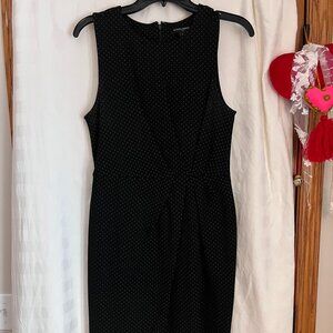 Banana Republic Knee-Length Dress Black Polka-Dot Size 4